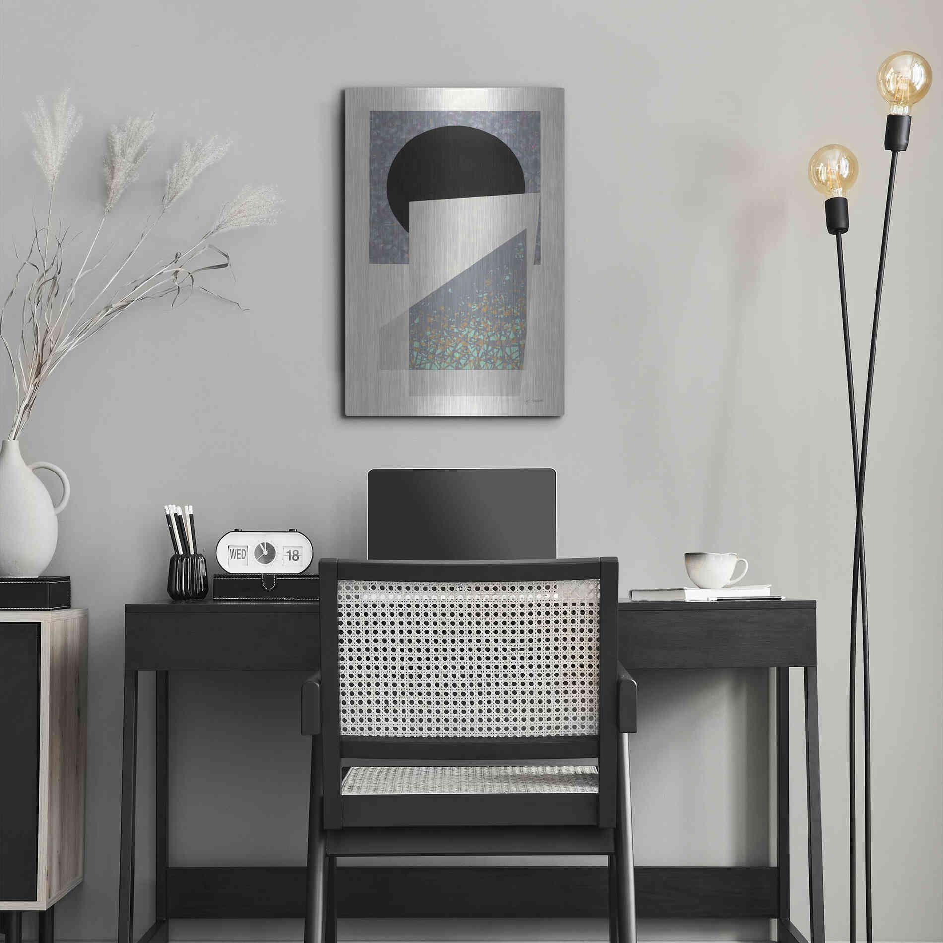 Luxe Metal Art 'Full Moon I V2' by Mike Schick, Metal Wall Art,16x24