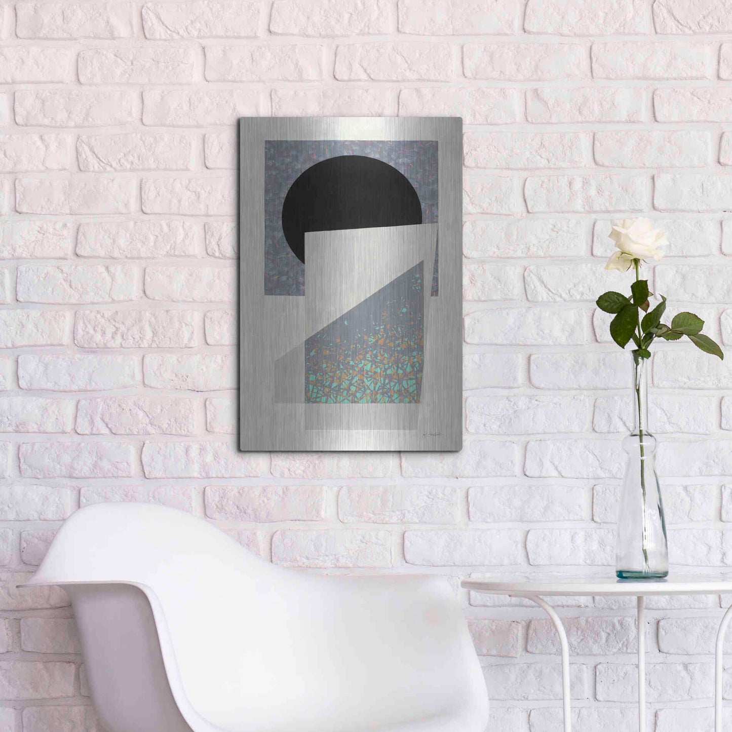 Luxe Metal Art 'Full Moon I V2' by Mike Schick, Metal Wall Art,16x24