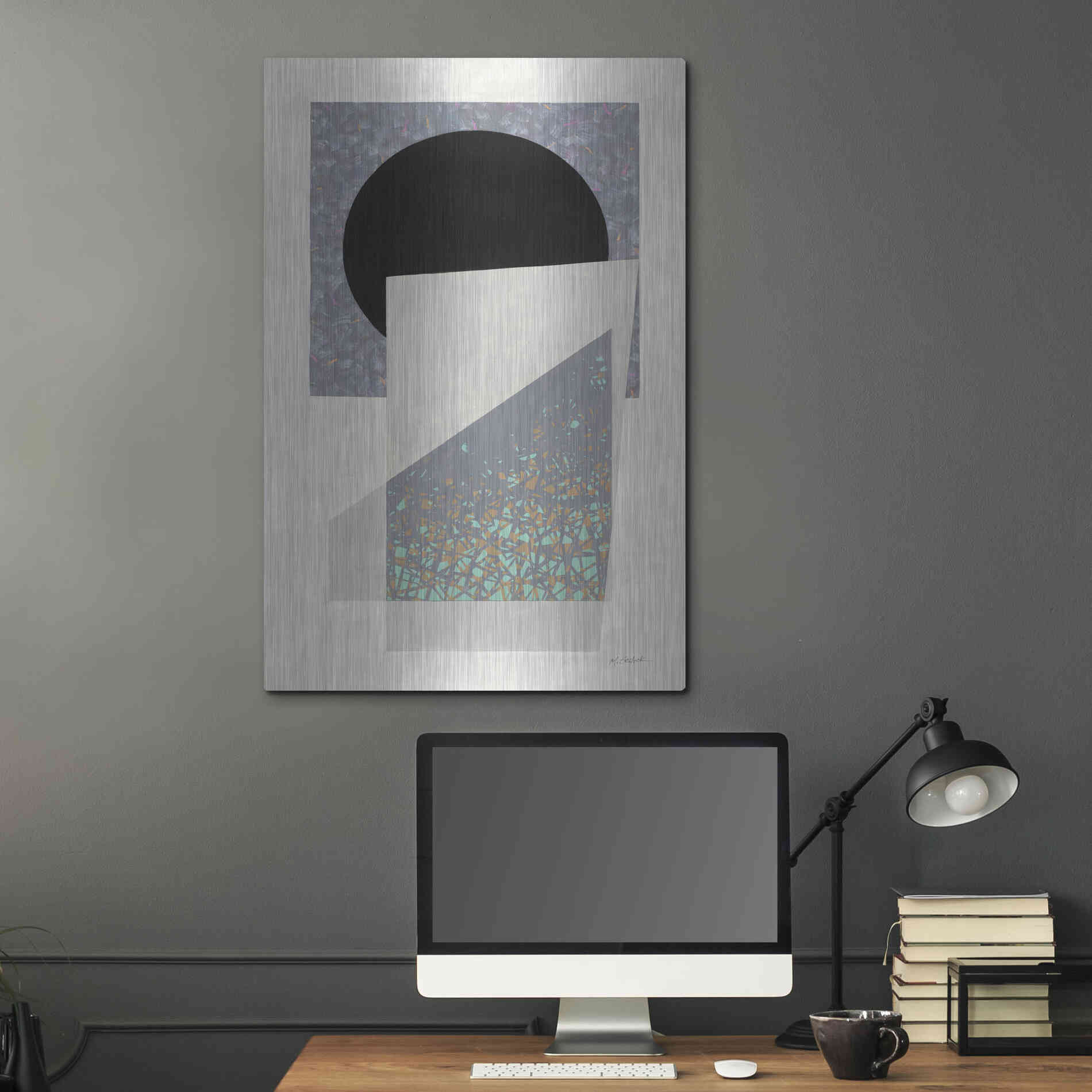 Luxe Metal Art 'Full Moon I V2' by Mike Schick, Metal Wall Art,24x36