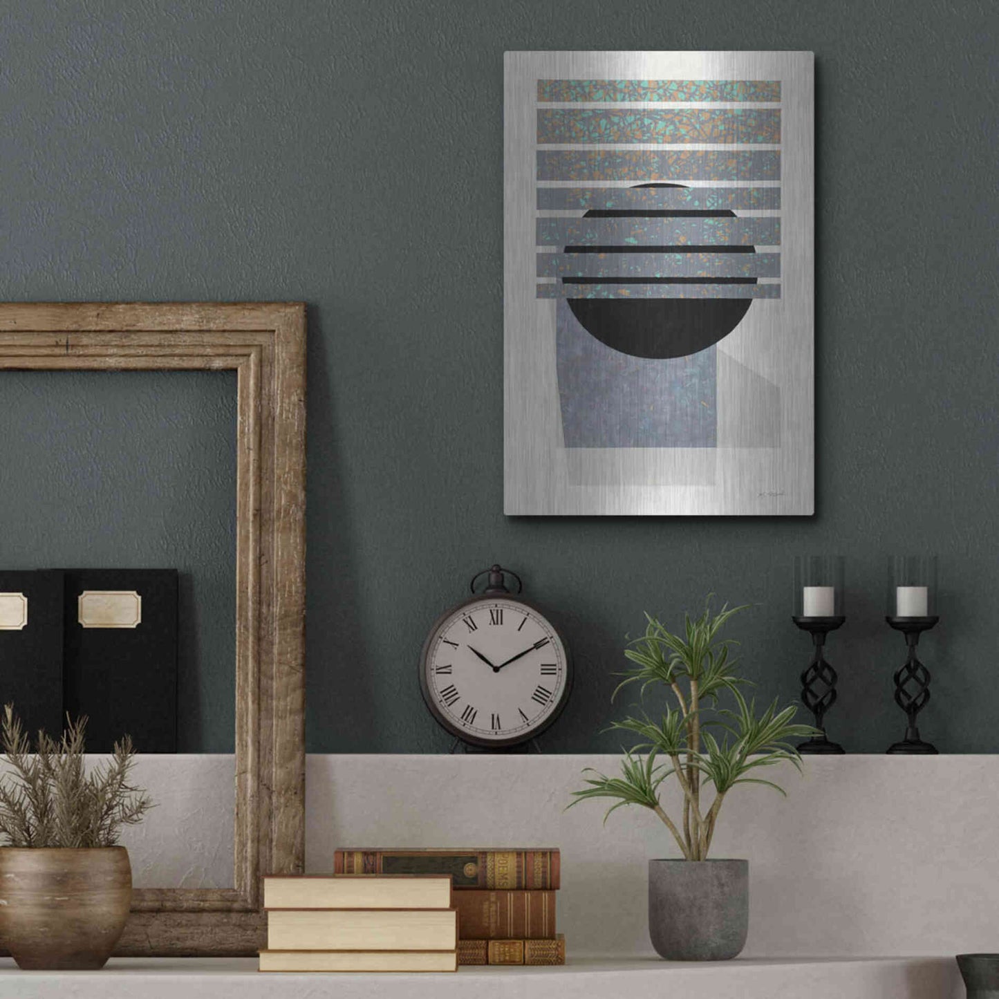 Luxe Metal Art 'Full Moon II V2' by Mike Schick, Metal Wall Art,12x16