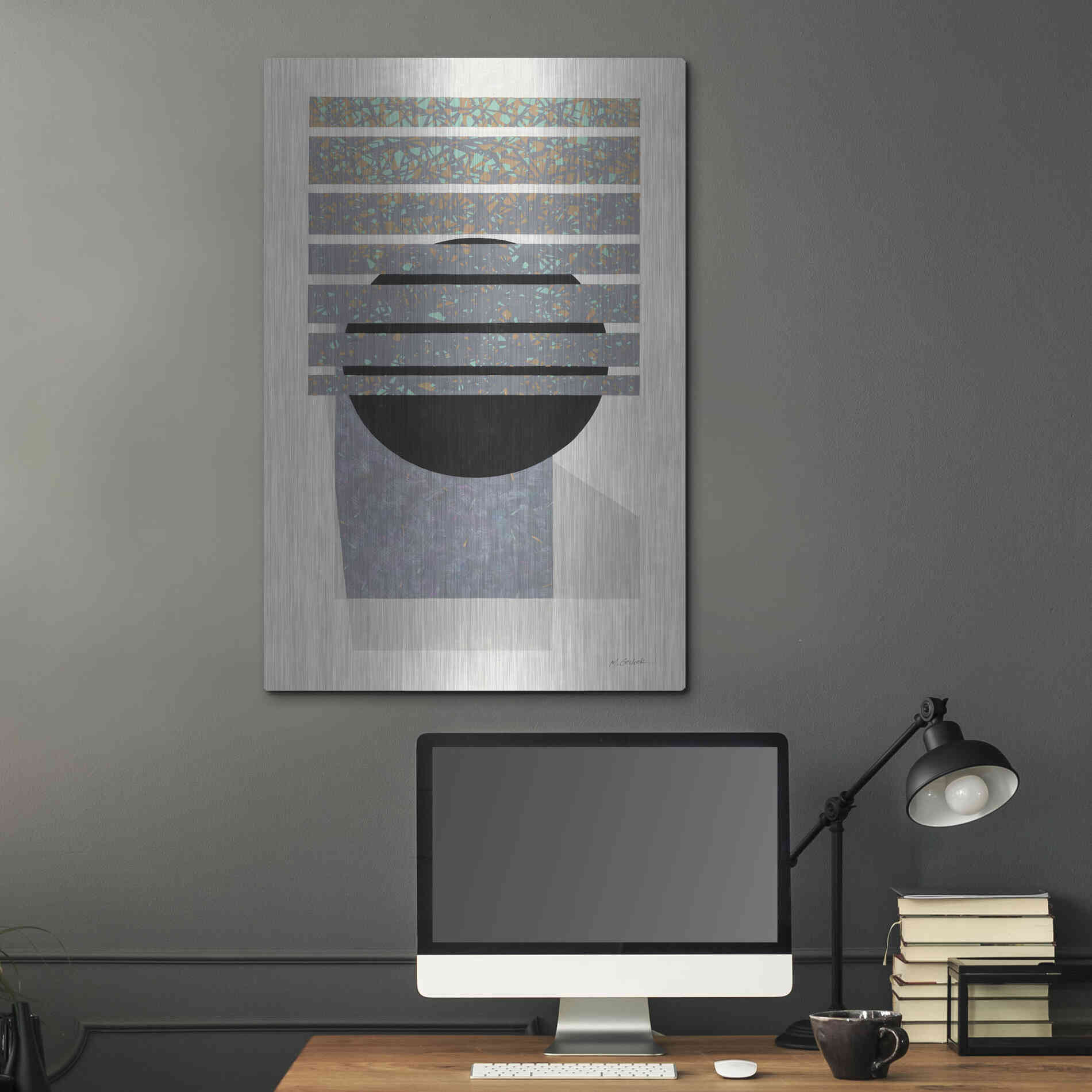 Luxe Metal Art 'Full Moon II V2' by Mike Schick, Metal Wall Art,24x36