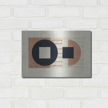 Luxe Metal Art 'Laterally Speaking Warm' by Mike Schick, Metal Wall Art,16x12