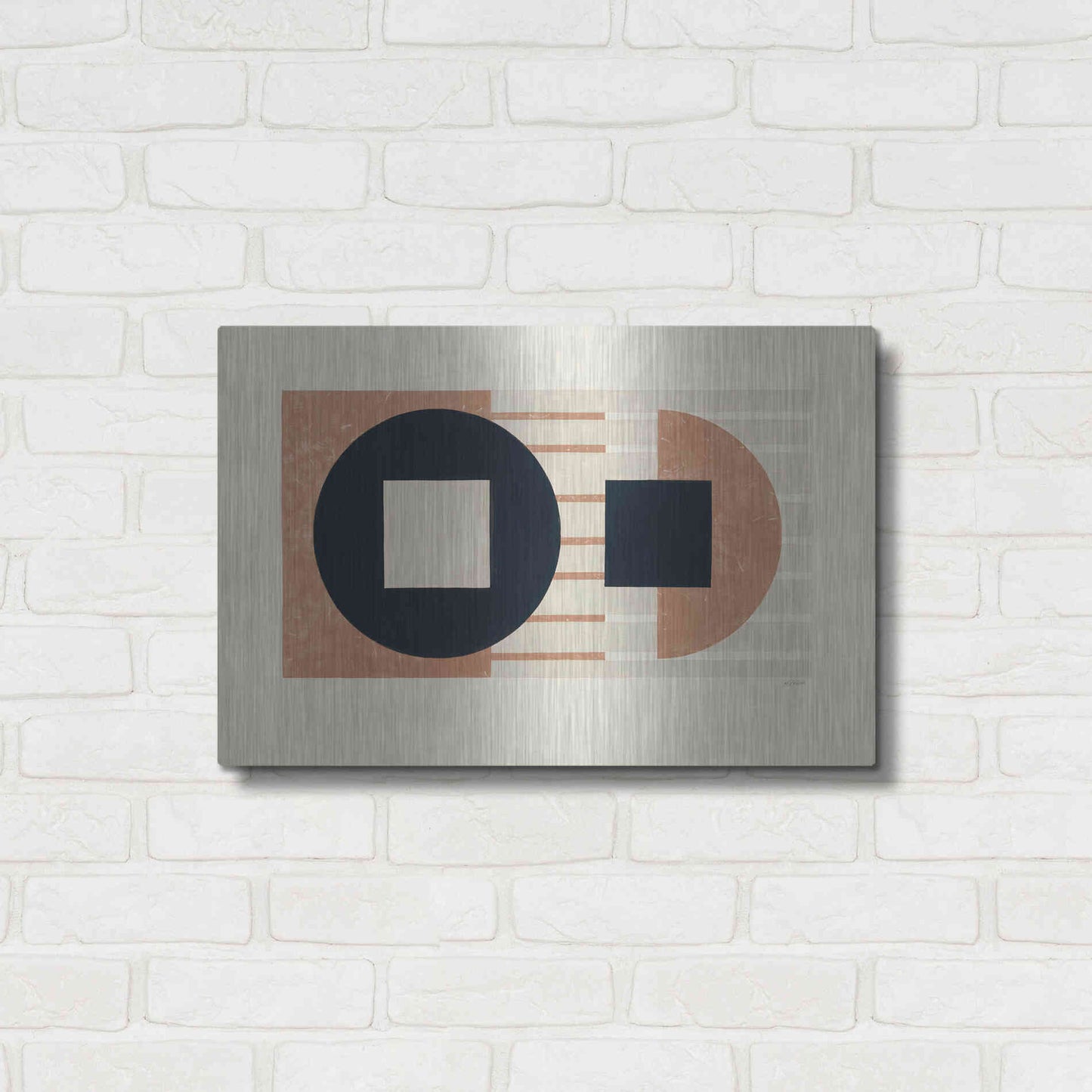 Luxe Metal Art 'Laterally Speaking Warm' by Mike Schick, Metal Wall Art,24x16