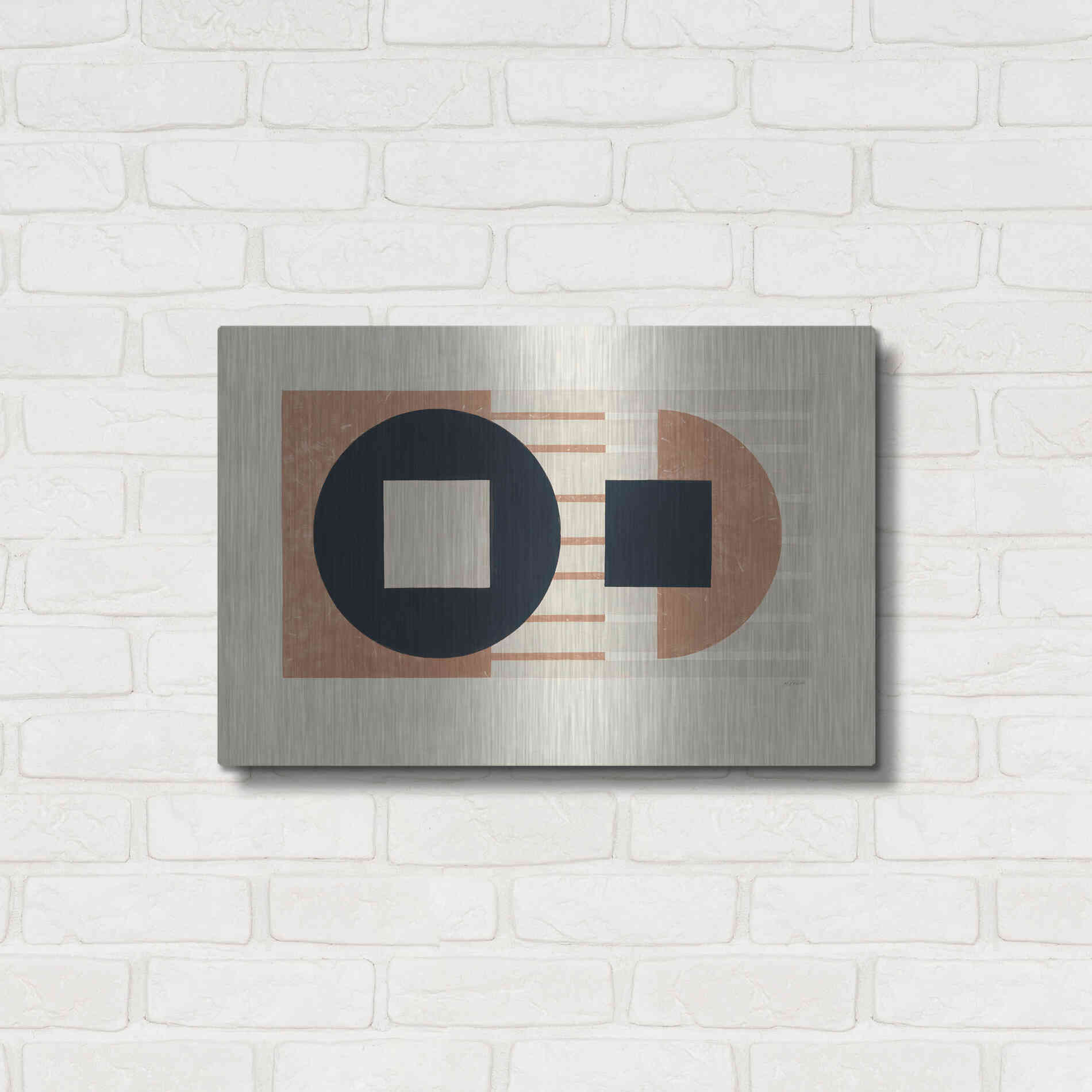 Luxe Metal Art 'Laterally Speaking Warm' by Mike Schick, Metal Wall Art,24x16