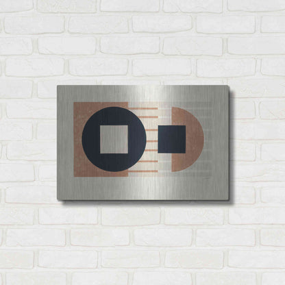 Luxe Metal Art 'Laterally Speaking Warm' by Mike Schick, Metal Wall Art,24x16