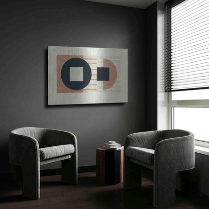 Luxe Metal Art 'Laterally Speaking Warm' by Mike Schick, Metal Wall Art,24x16