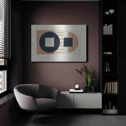 Luxe Metal Art 'Laterally Speaking Warm' by Mike Schick, Metal Wall Art,24x16