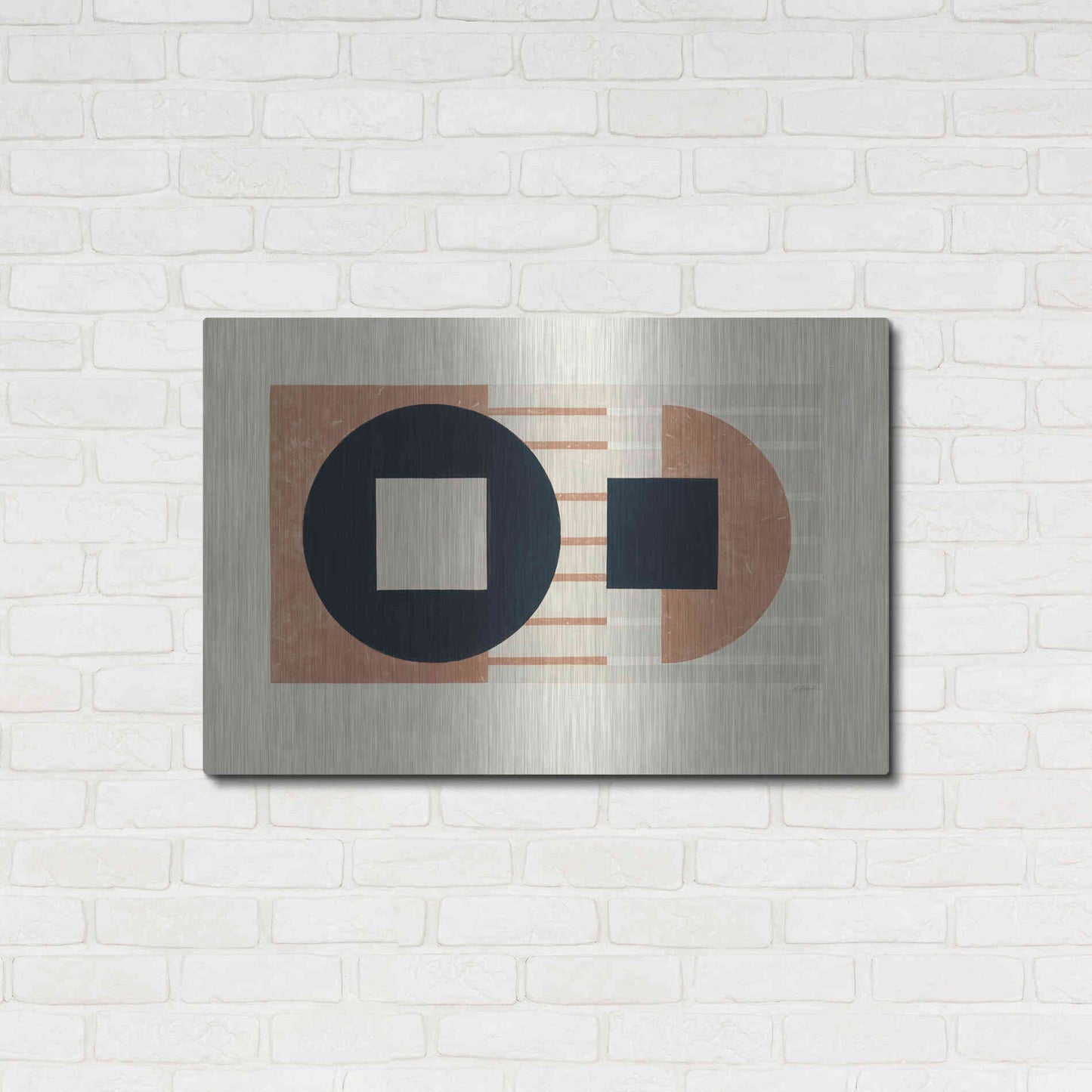 Luxe Metal Art 'Laterally Speaking Warm' by Mike Schick, Metal Wall Art,36x24