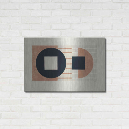 Luxe Metal Art 'Laterally Speaking Warm' by Mike Schick, Metal Wall Art,36x24