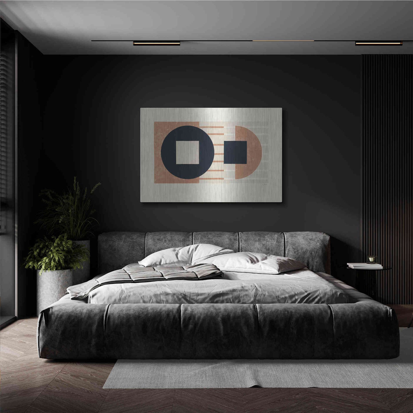 Luxe Metal Art 'Laterally Speaking Warm' by Mike Schick, Metal Wall Art,36x24