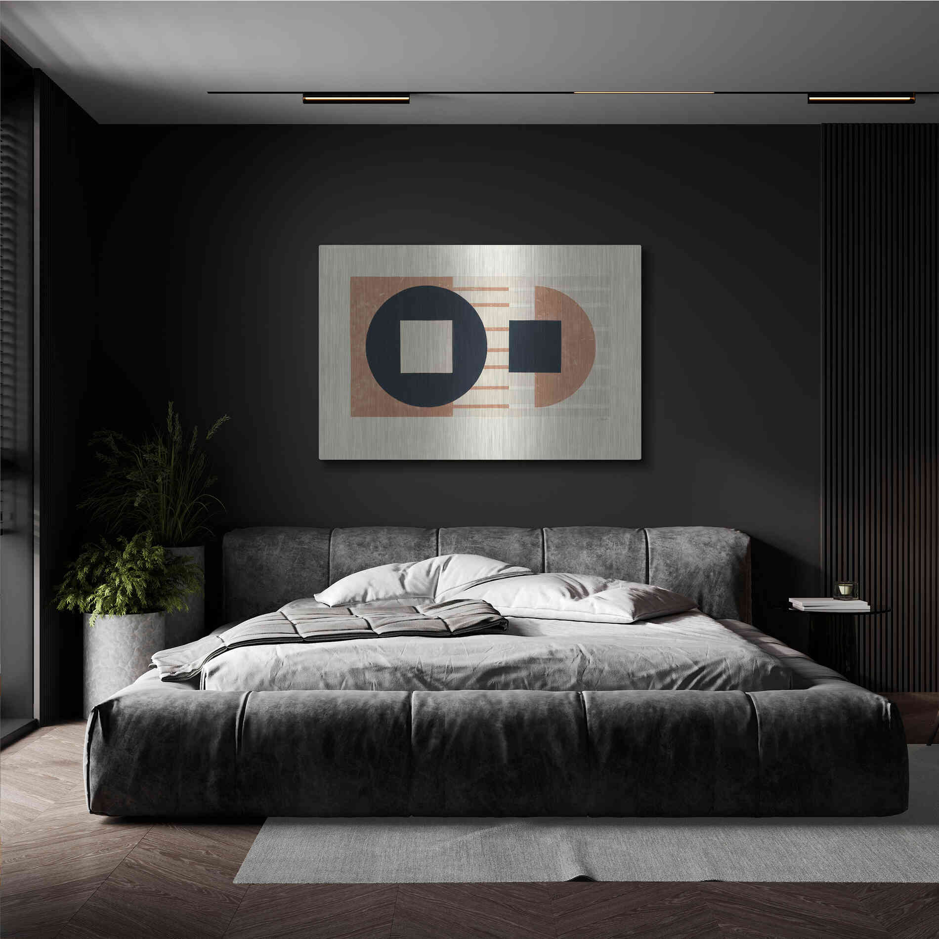 Luxe Metal Art 'Laterally Speaking Warm' by Mike Schick, Metal Wall Art,36x24