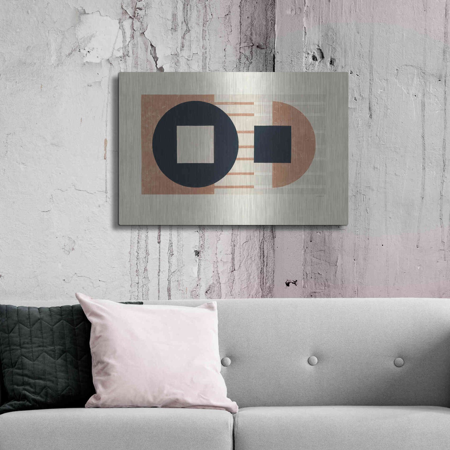 Luxe Metal Art 'Laterally Speaking Warm' by Mike Schick, Metal Wall Art,36x24