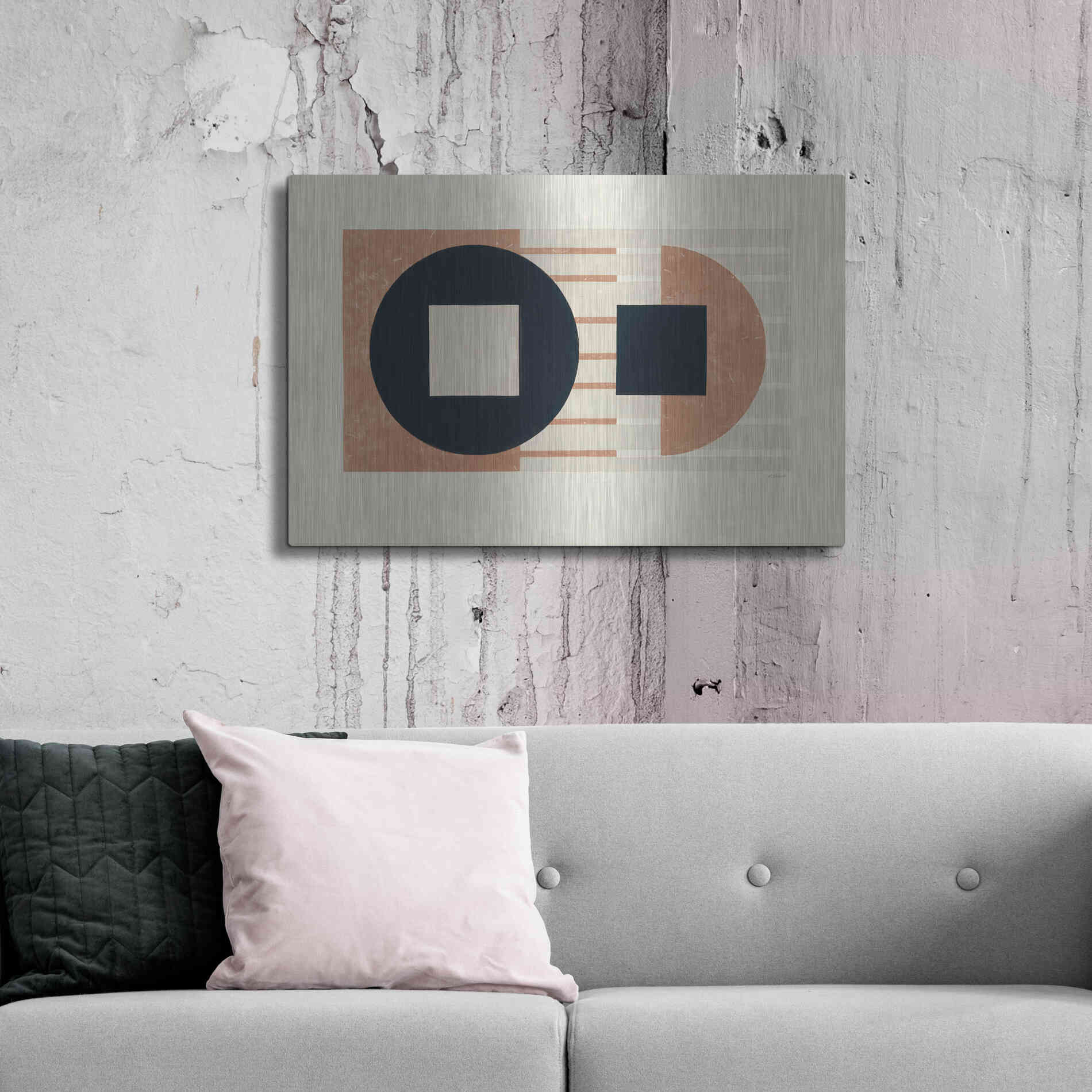 Luxe Metal Art 'Laterally Speaking Warm' by Mike Schick, Metal Wall Art,36x24