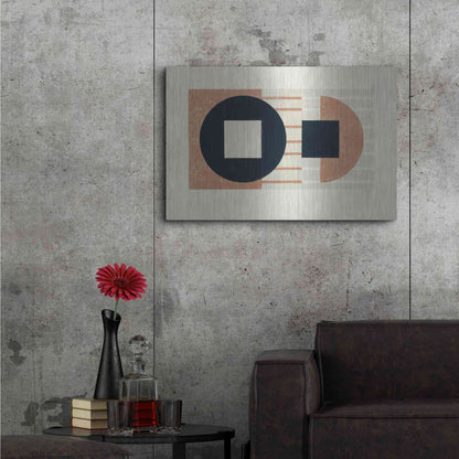 Luxe Metal Art 'Laterally Speaking Warm' by Mike Schick, Metal Wall Art,36x24