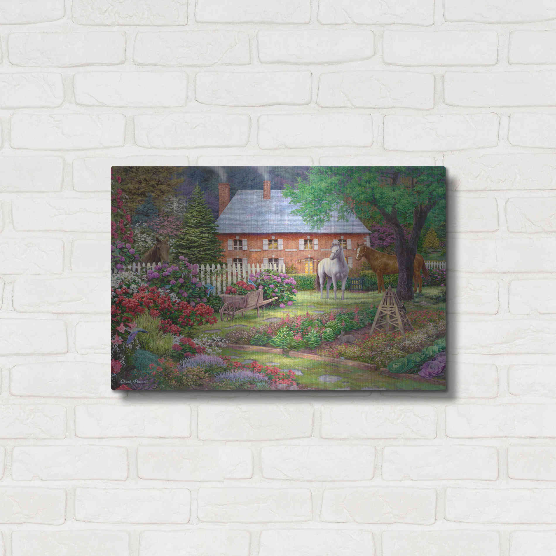 Luxe Metal Art 'The Sweet Garden' by Chuck Pinson, Metal Wall Art,24x16