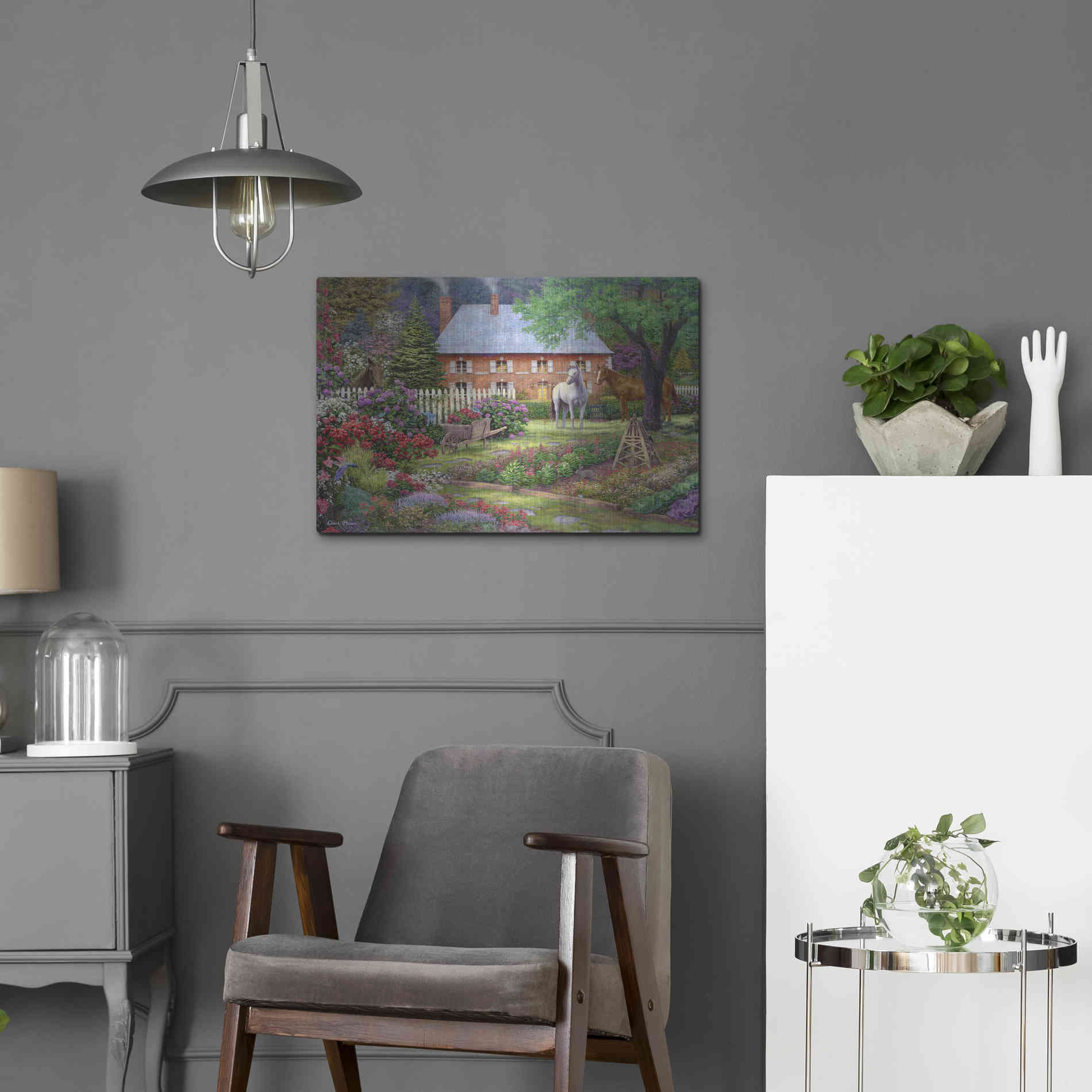 Luxe Metal Art 'The Sweet Garden' by Chuck Pinson, Metal Wall Art,24x16