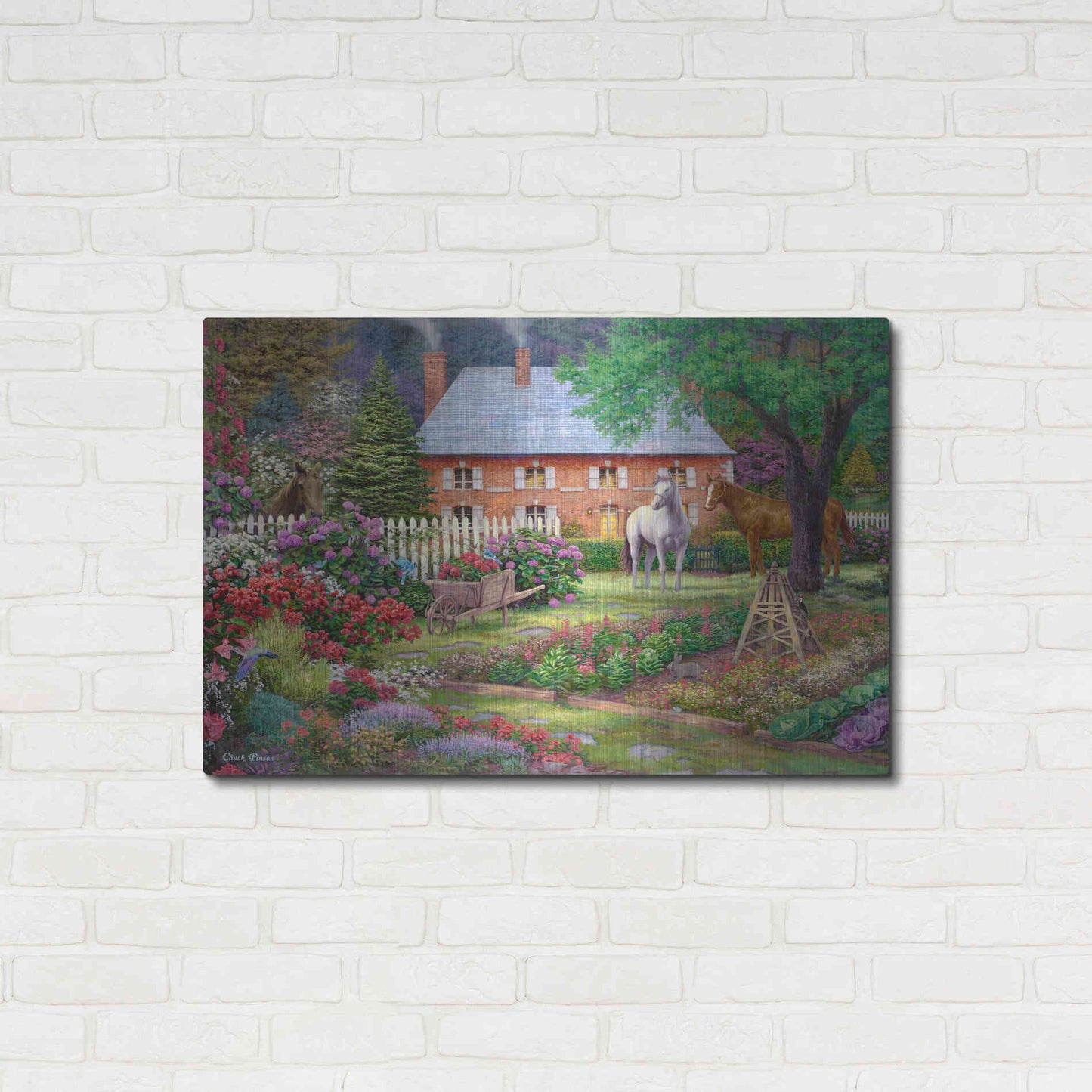 Luxe Metal Art 'The Sweet Garden' by Chuck Pinson, Metal Wall Art,36x24