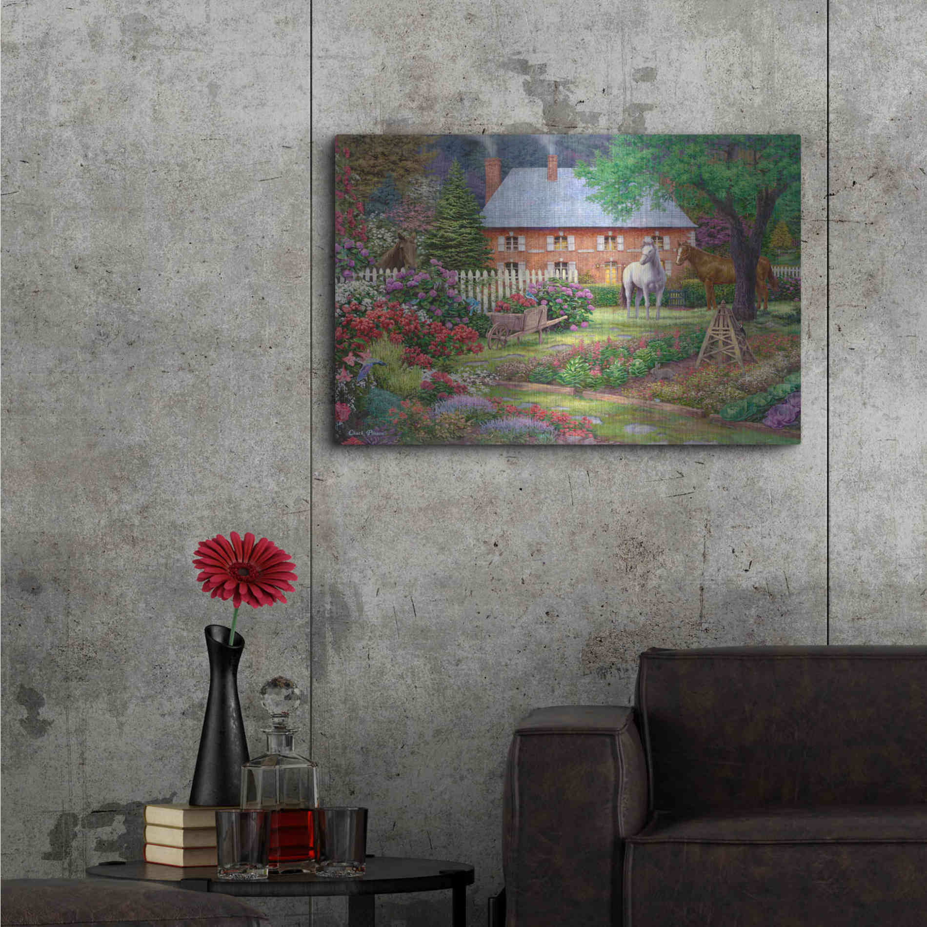 Luxe Metal Art 'The Sweet Garden' by Chuck Pinson, Metal Wall Art,36x24