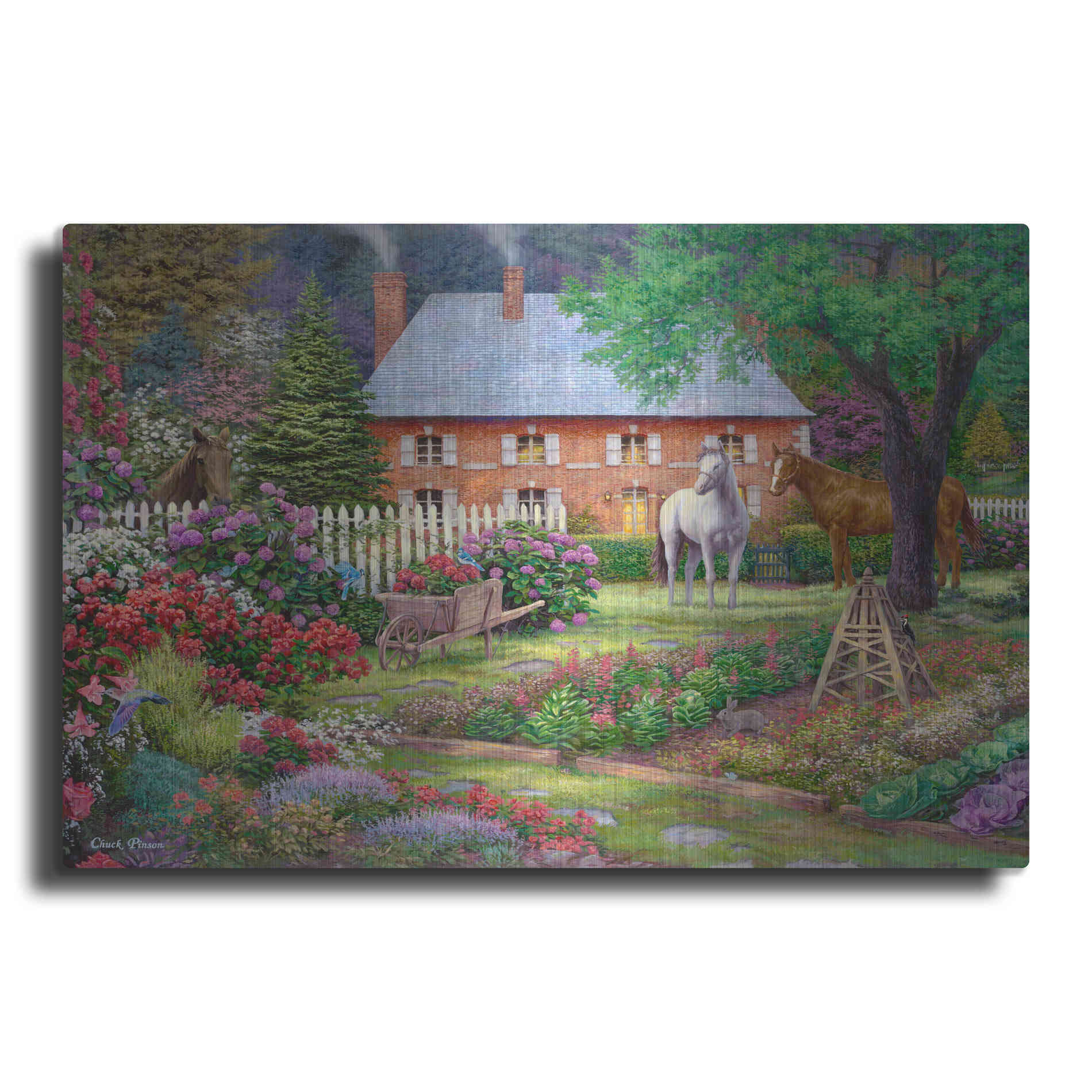 Luxe Metal Art 'The Sweet Garden' by Chuck Pinson, Metal Wall Art