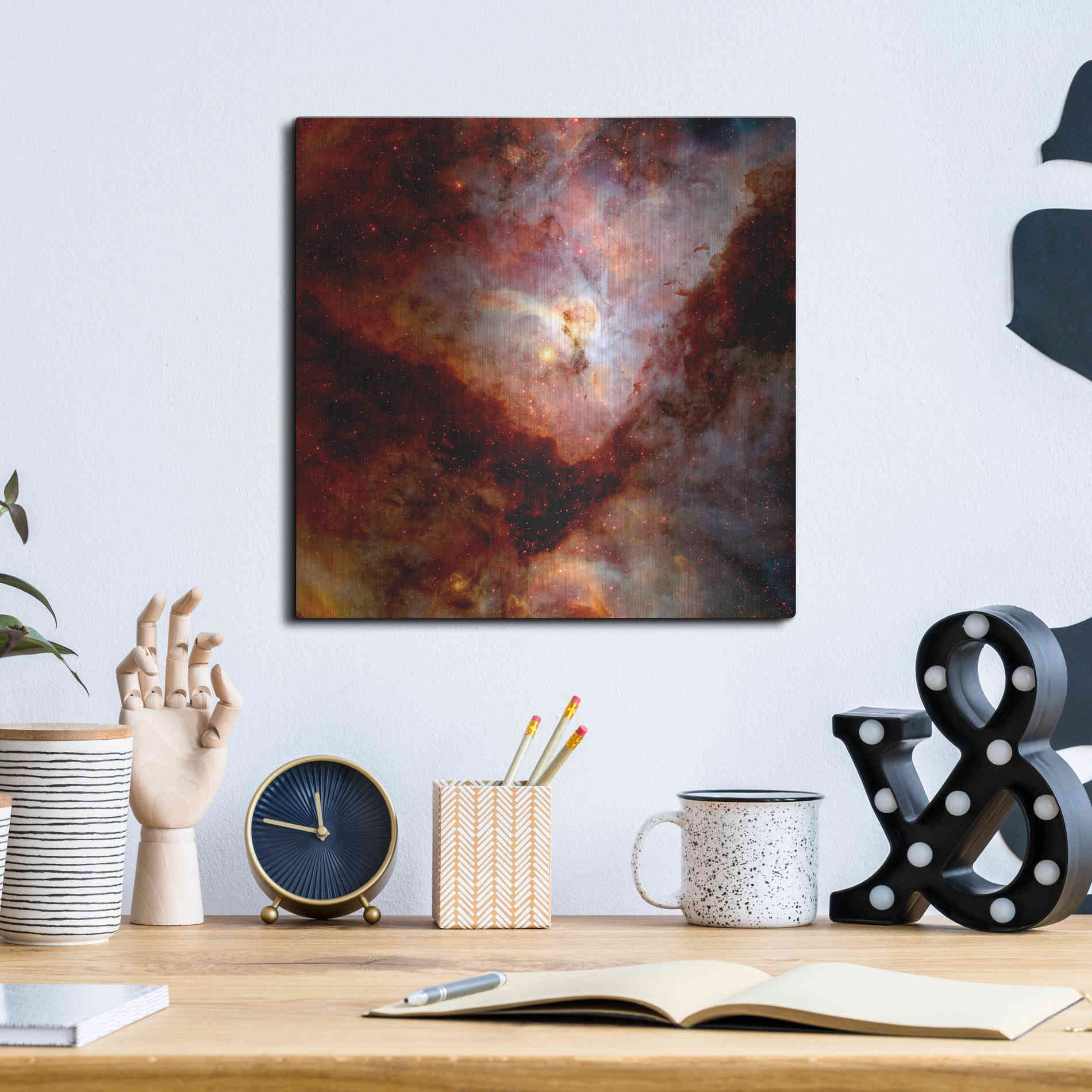 Luxe Metal Art 'Dark Nebulae' Hubble Space Telescope Metal Wall Art,12x12