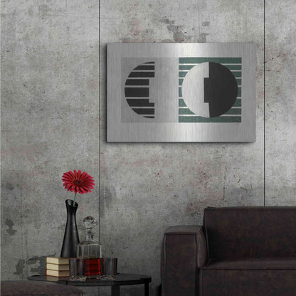 Luxe Metal Art 'Latitude Green' by Mike Schick, Metal Wall Art,36x24