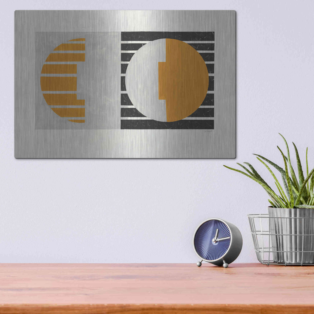 Luxe Metal Art 'Latitude V2' by Mike Schick, Metal Wall Art,16x12