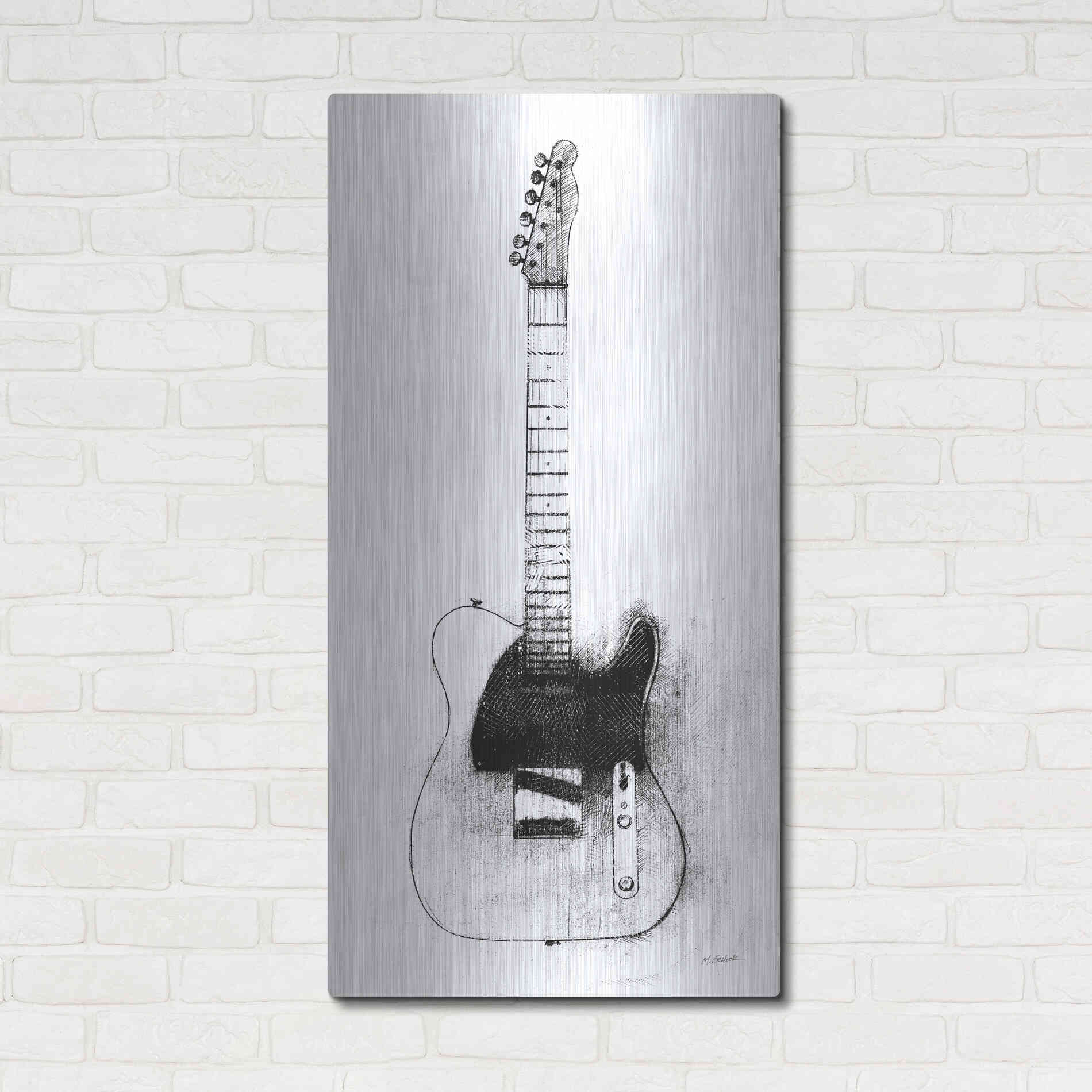 Luxe Metal Art 'Garage Band I' by Mike Schick, Metal Wall Art,24x48