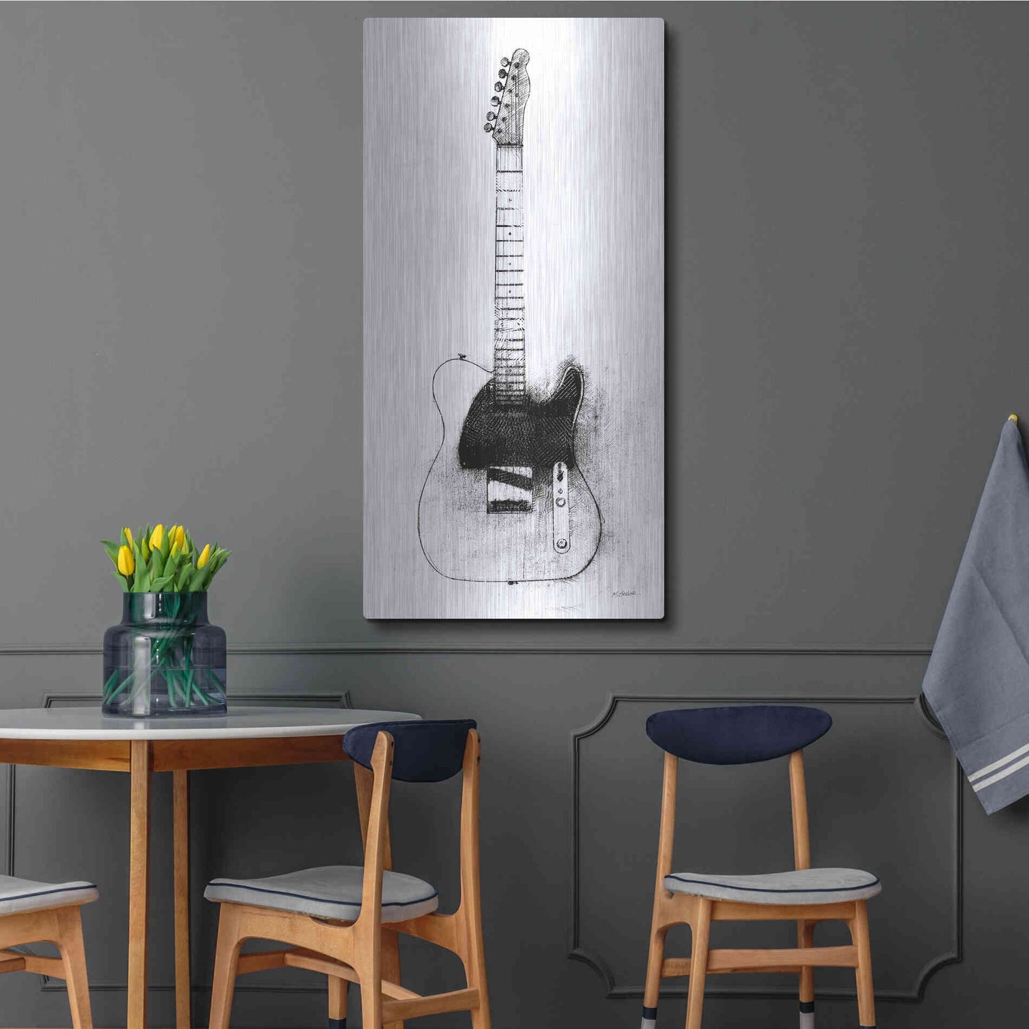 Luxe Metal Art 'Garage Band I' by Mike Schick, Metal Wall Art,24x48