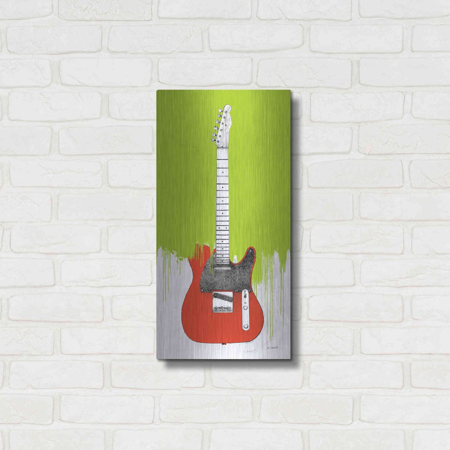 Luxe Metal Art 'Garage Band I Paint' by Mike Schick, Metal Wall Art,12x24