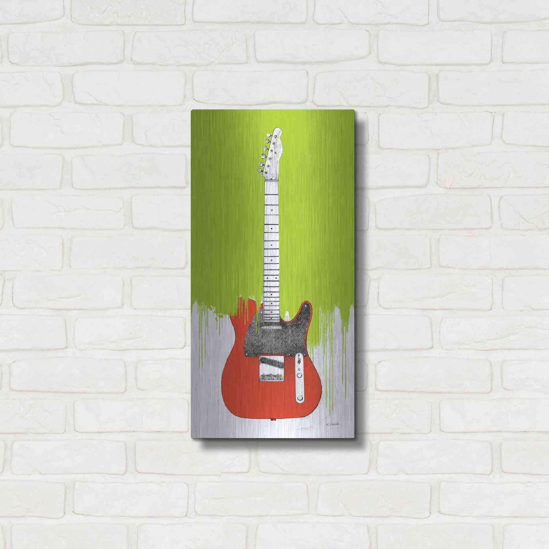 Luxe Metal Art 'Garage Band I Paint' by Mike Schick, Metal Wall Art,12x24