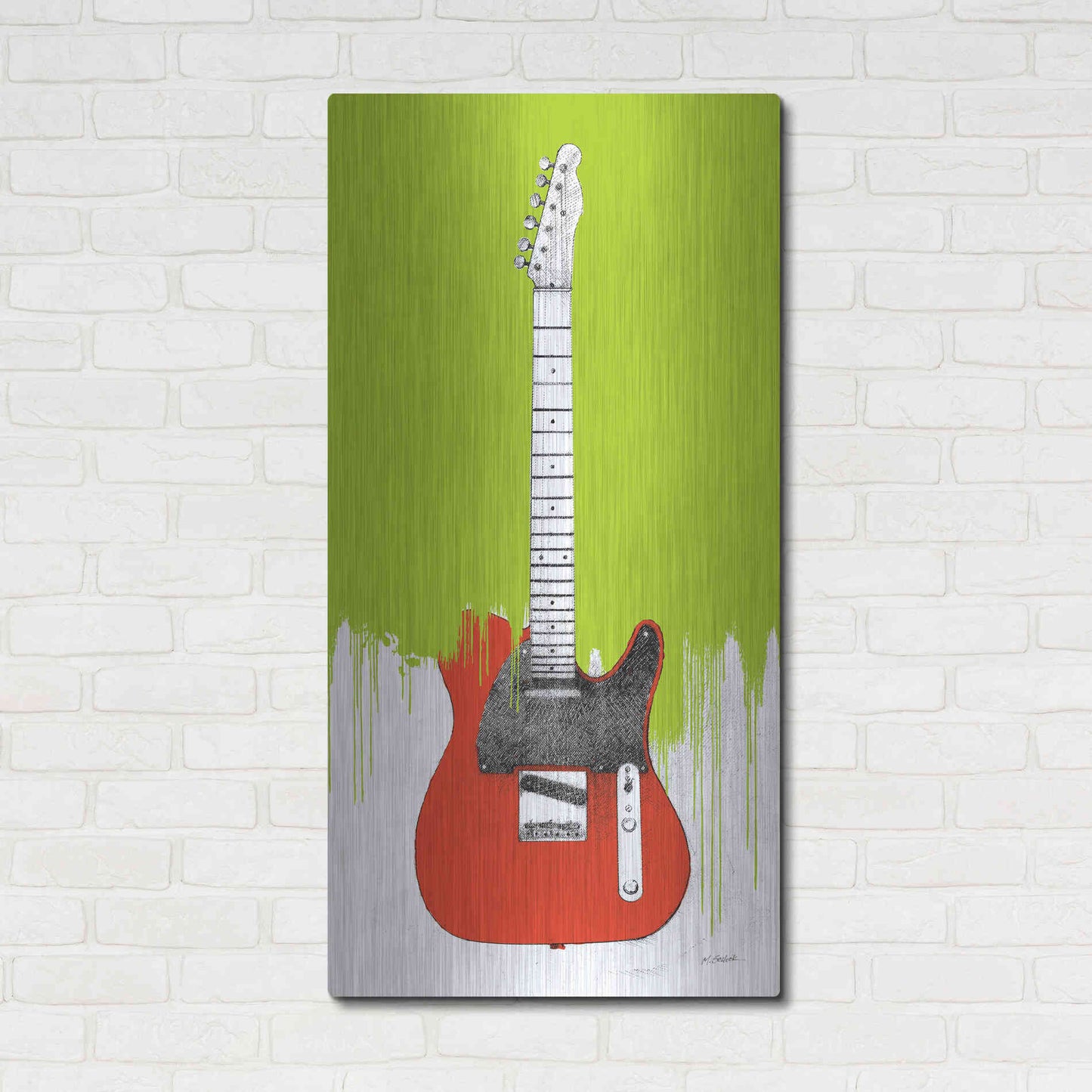 Luxe Metal Art 'Garage Band I Paint' by Mike Schick, Metal Wall Art,24x48