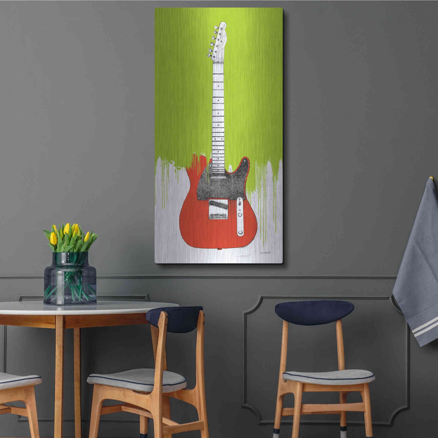 Luxe Metal Art 'Garage Band I Paint' by Mike Schick, Metal Wall Art,24x48