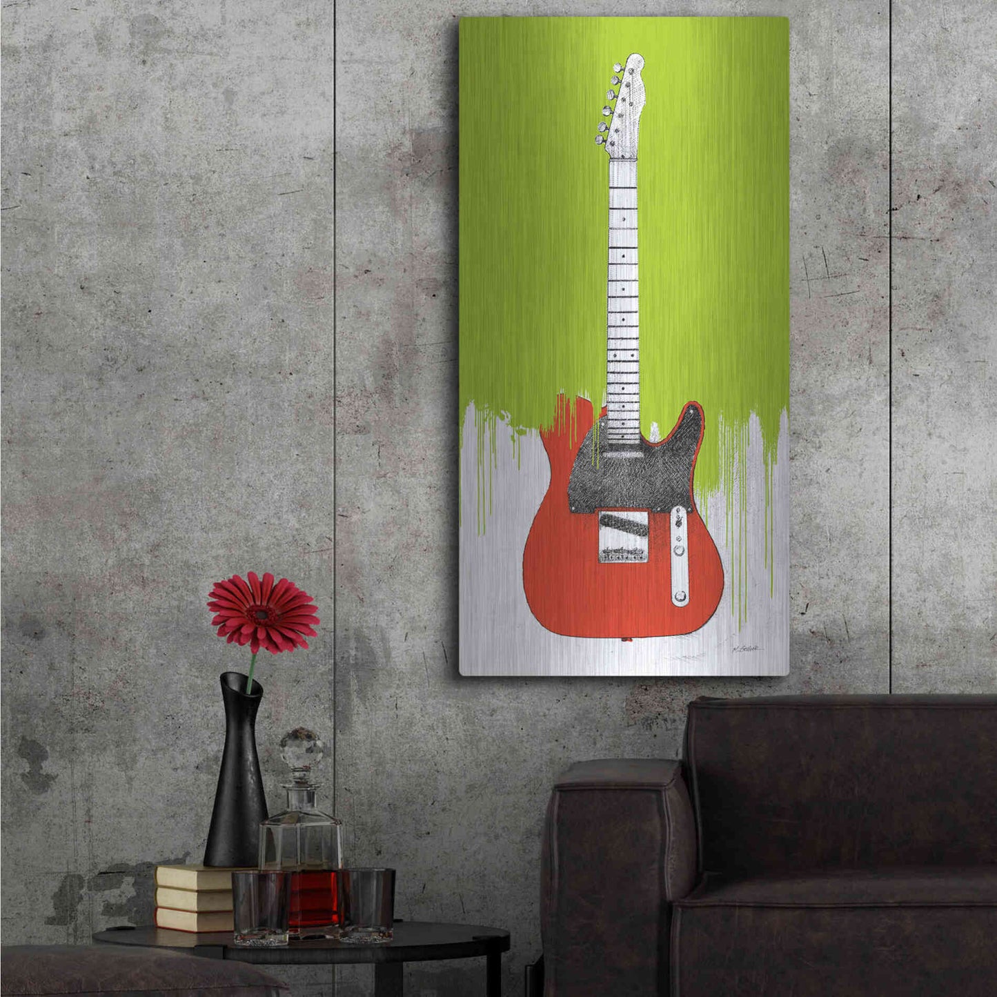 Luxe Metal Art 'Garage Band I Paint' by Mike Schick, Metal Wall Art,24x48