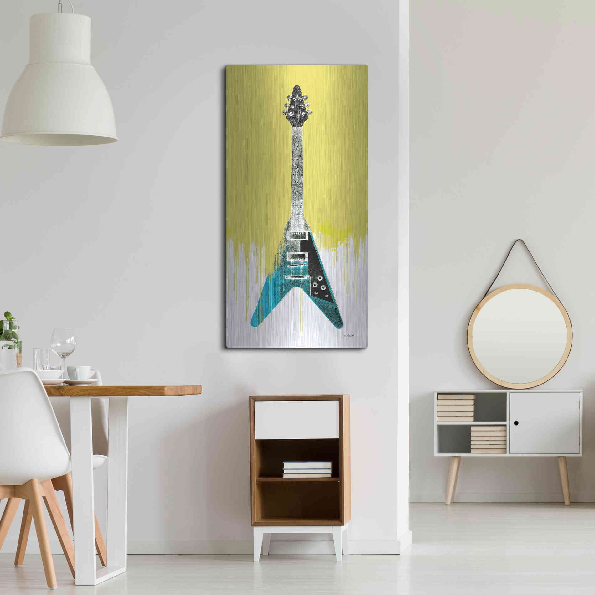 Luxe Metal Art 'Garage Band III Paint' by Mike Schick, Metal Wall Art,24x48