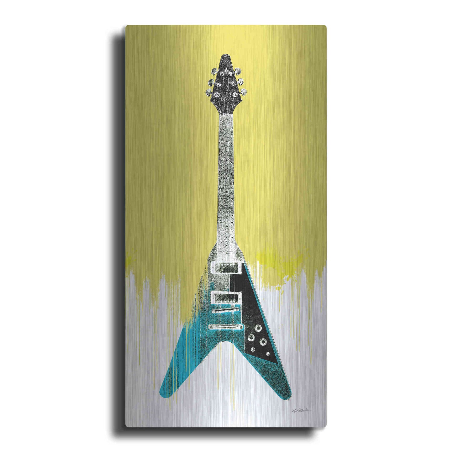 Luxe Metal Art 'Garage Band III Paint' by Mike Schick, Metal Wall Art