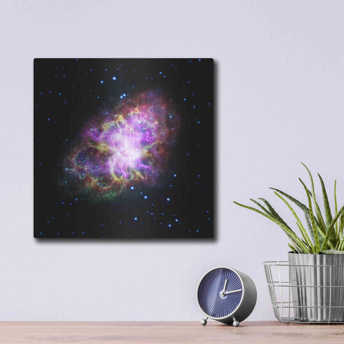 Luxe Metal Art 'Crab Nebula Multi-Wavelengths' Hubble Space Telescope Metal Wall Art,12x12