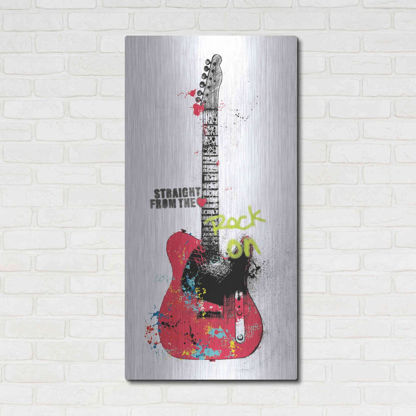 Luxe Metal Art 'Garage Band I Graffiti' by Mike Schick, Metal Wall Art,24x48