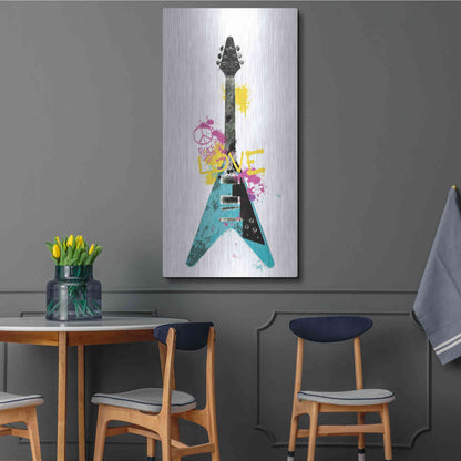 Luxe Metal Art 'Garage Band III Graffiti' by Mike Schick, Metal Wall Art,24x48