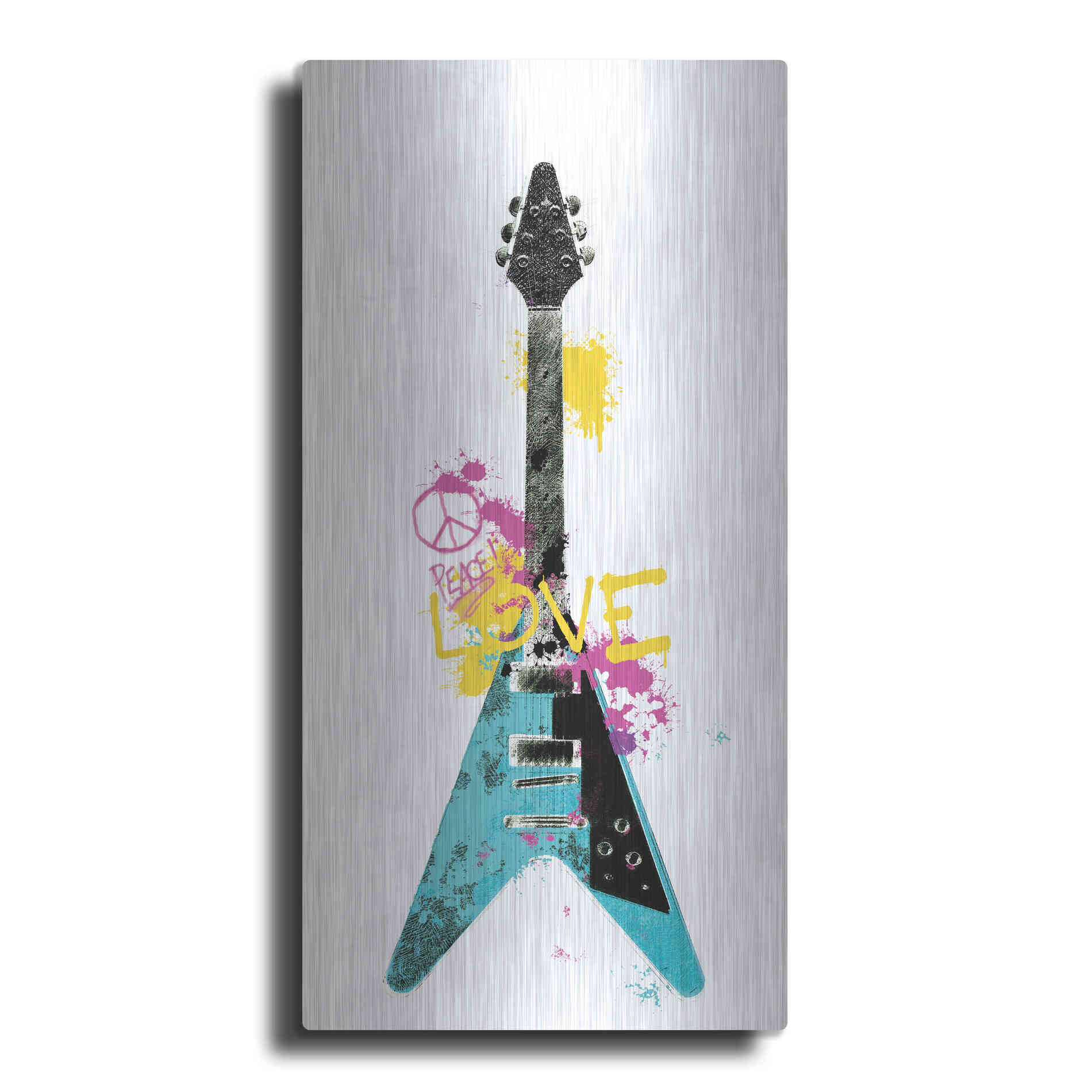 Luxe Metal Art 'Garage Band III Graffiti' by Mike Schick, Metal Wall Art