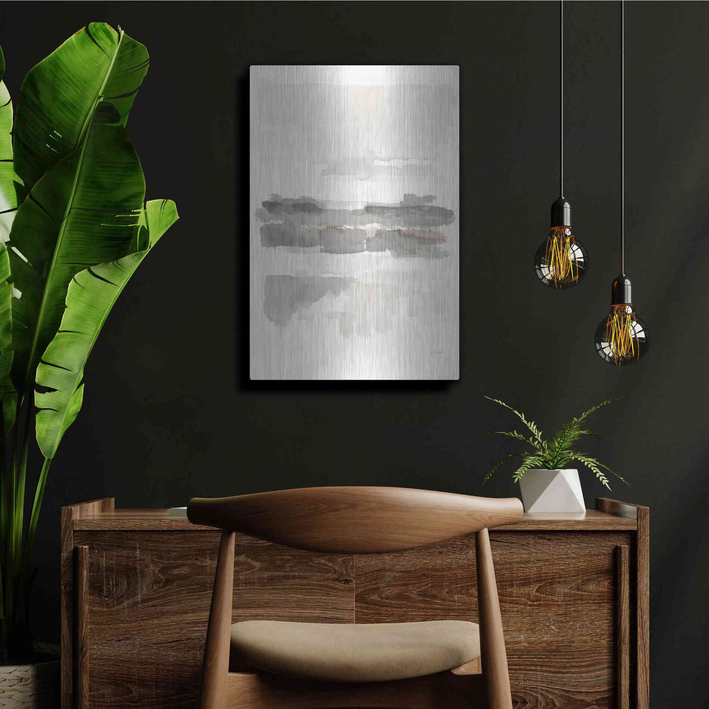 Luxe Metal Art 'Neutral Wetlands Crop' by Mike Schick, Metal Wall Art,24x36