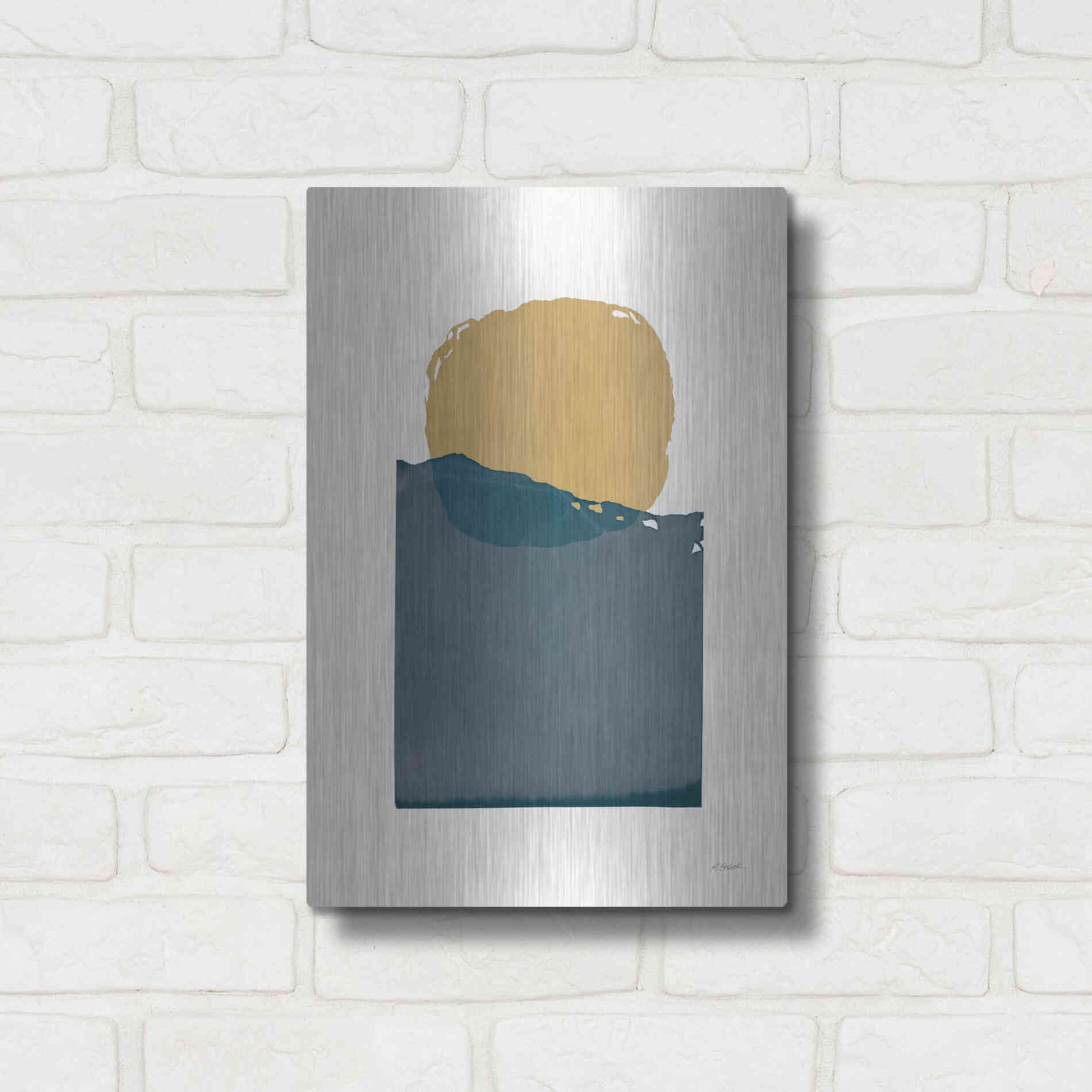 Luxe Metal Art 'Buoyant Dark' by Mike Schick, Metal Wall Art,12x16