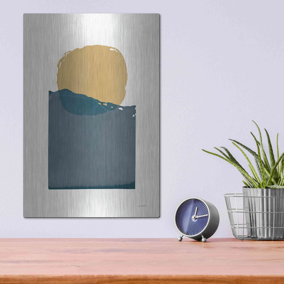 Luxe Metal Art 'Buoyant Dark' by Mike Schick, Metal Wall Art,12x16