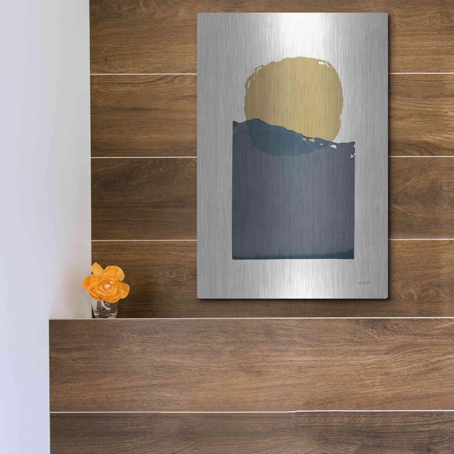 Luxe Metal Art 'Buoyant Dark' by Mike Schick, Metal Wall Art,12x16