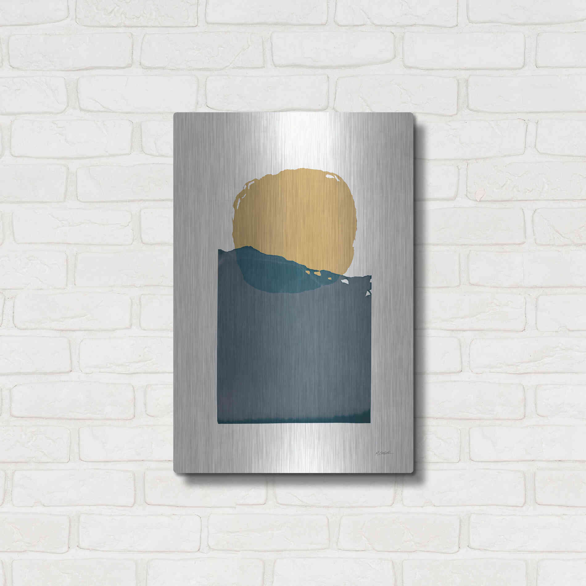 Luxe Metal Art 'Buoyant Dark' by Mike Schick, Metal Wall Art,16x24