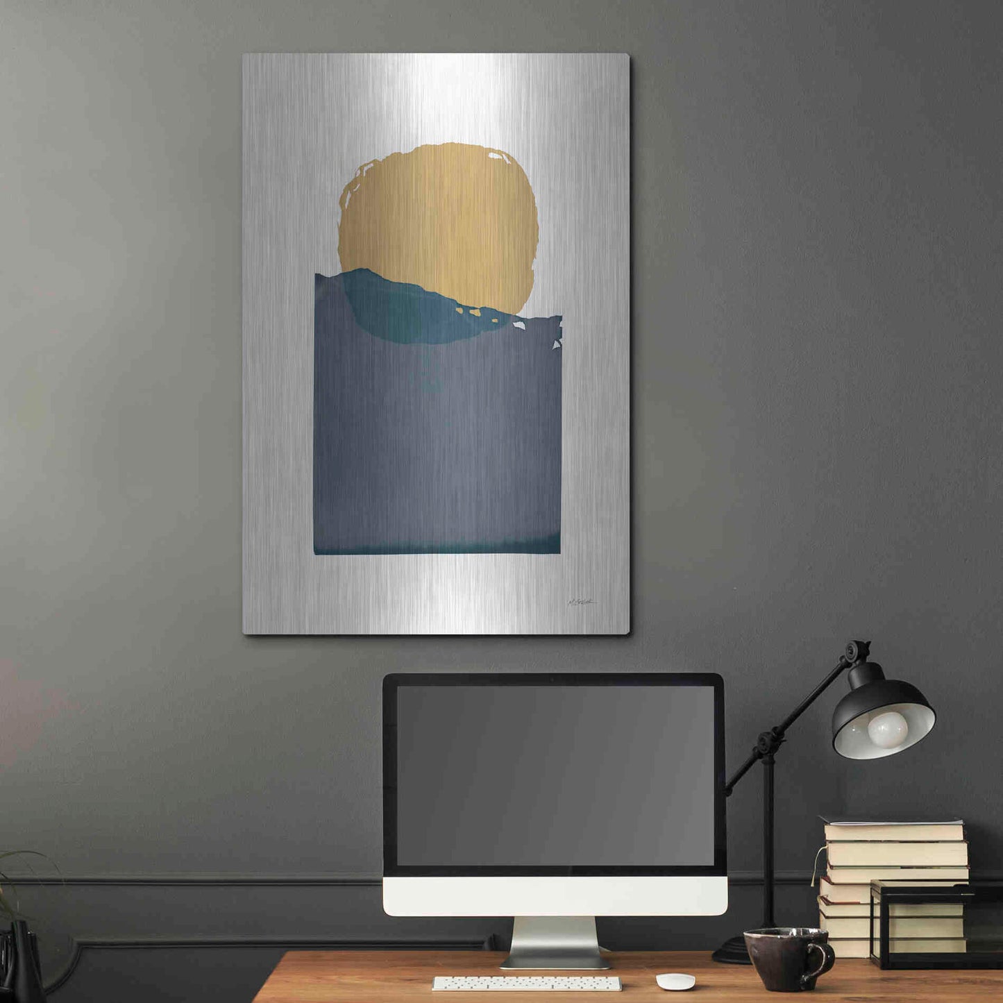 Luxe Metal Art 'Buoyant Dark' by Mike Schick, Metal Wall Art,24x36