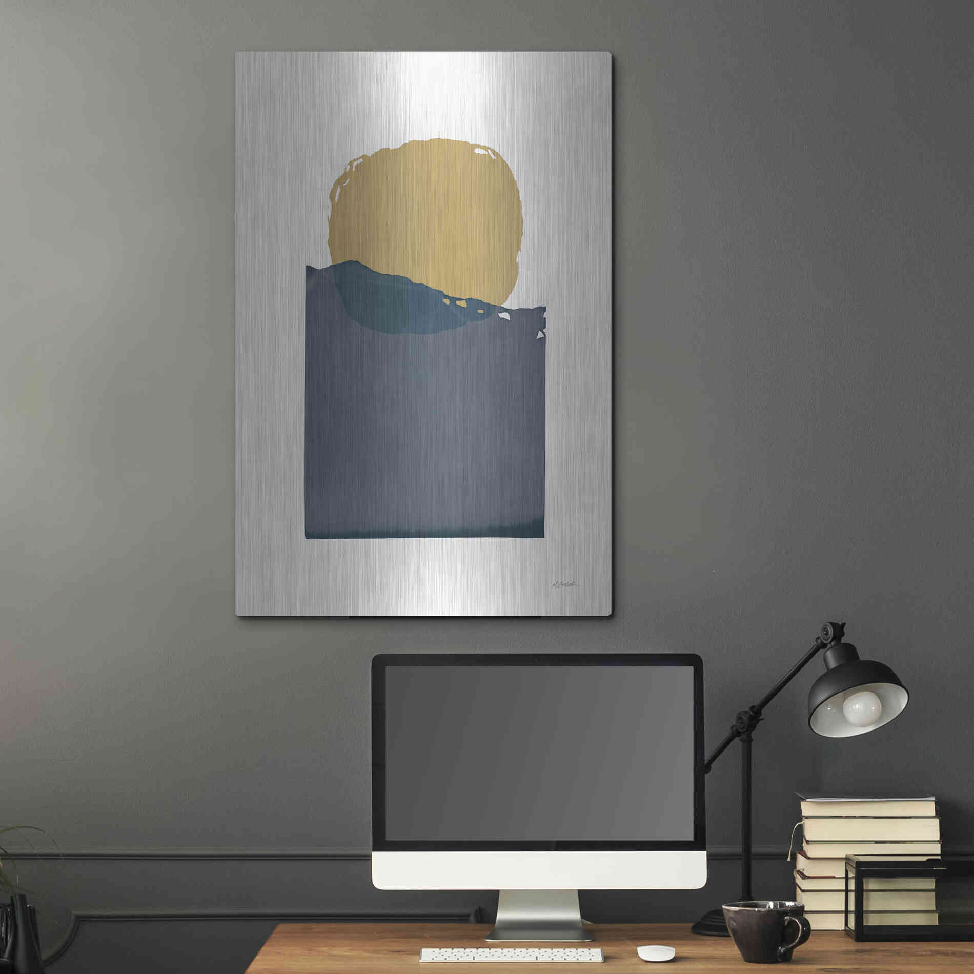 Luxe Metal Art 'Buoyant Dark' by Mike Schick, Metal Wall Art,24x36