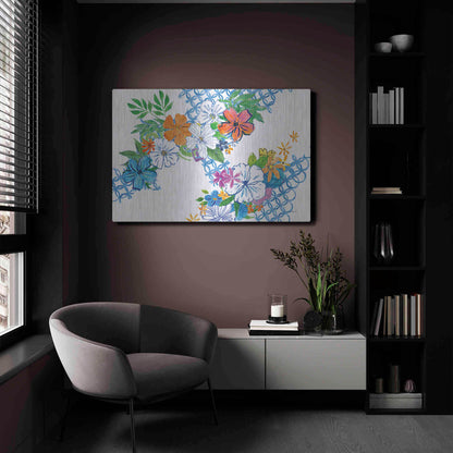 Luxe Metal Art 'Flower Power I' by Mike Schick, Metal Wall Art,24x16