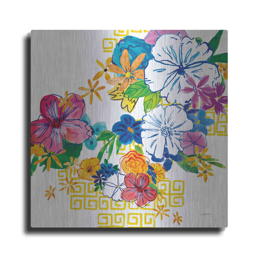 Luxe Metal Art 'Flower Power II' by Mike Schick, Metal Wall Art