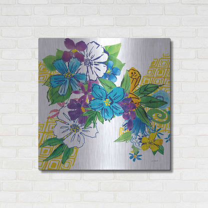 Luxe Metal Art 'Flower Power III' by Mike Schick, Metal Wall Art,36x36