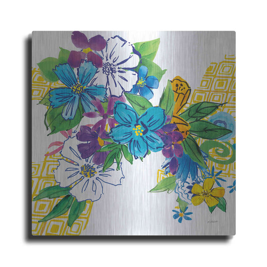 Luxe Metal Art 'Flower Power III' by Mike Schick, Metal Wall Art